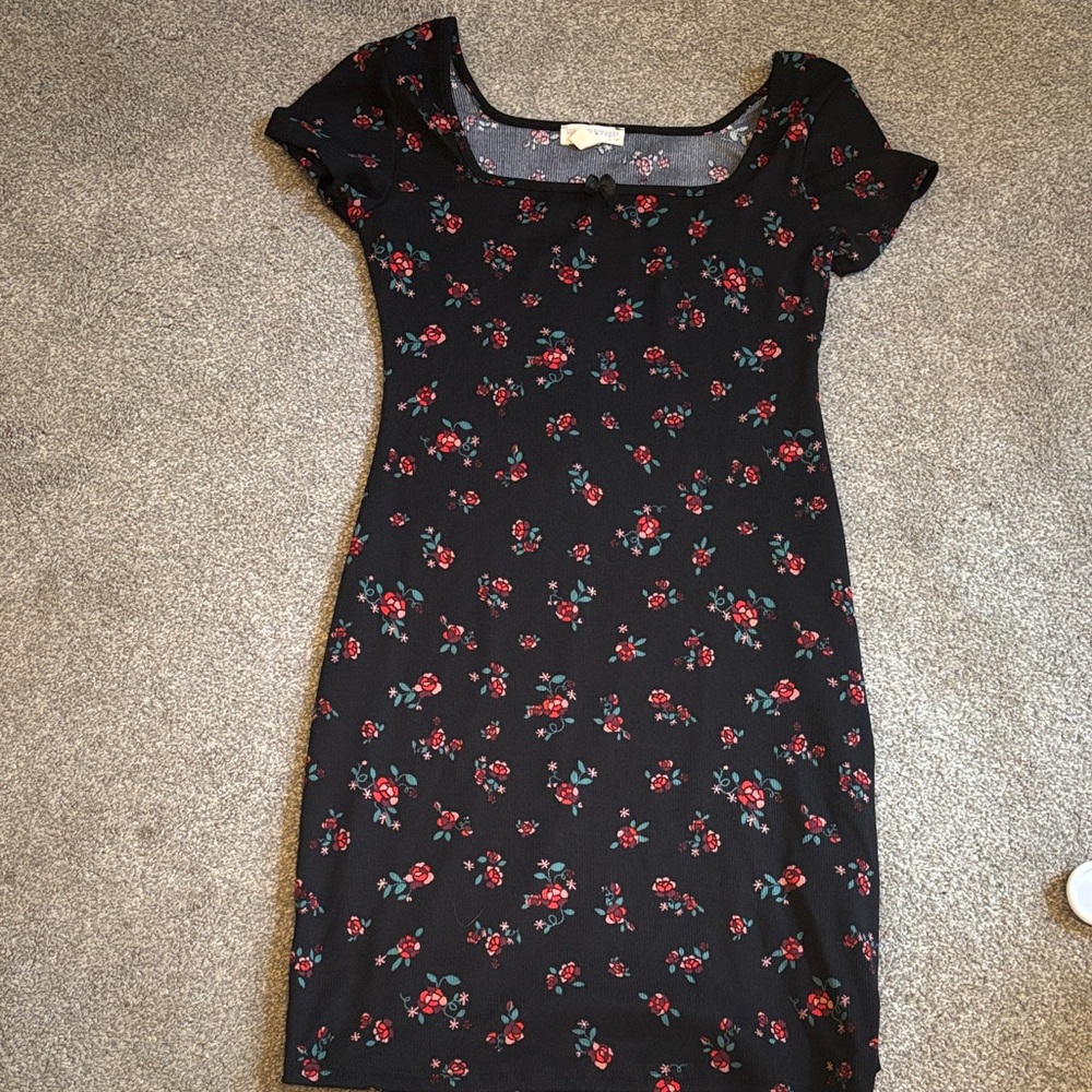 Floral Black Dress